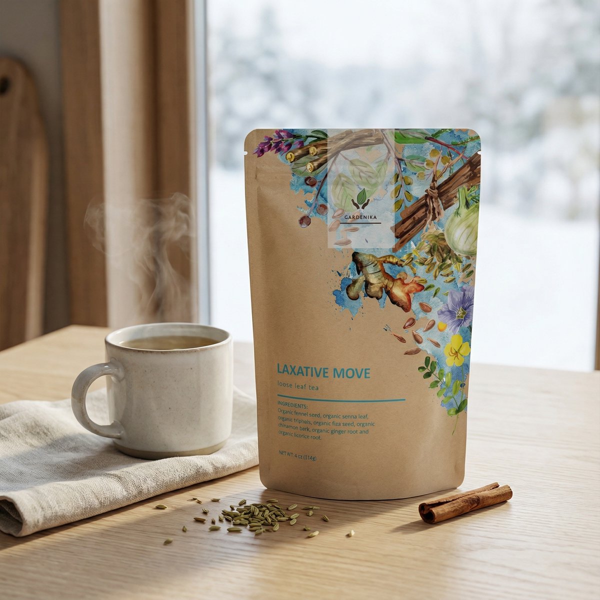 gardenikatea's tweet image. A simple steep with a spice-and-herb profile. ☕🌿 Laxative Move is a loose leaf blend featuring botanicals like fennel, cinnamon, and ginger—crafted for a warm cup and an easy tea routine. ✨

#LooseLeafTea #HerbalTea #TeaRoutine #FennelTea #CinnamonTea #TeaTime #OrganicTea
