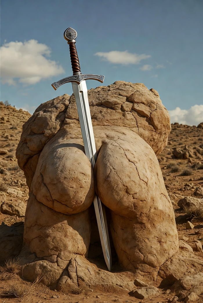 —La profecía dice que quien arranque esta espada, será reina de las nalgas de Nymph...

—¡SYLPH!