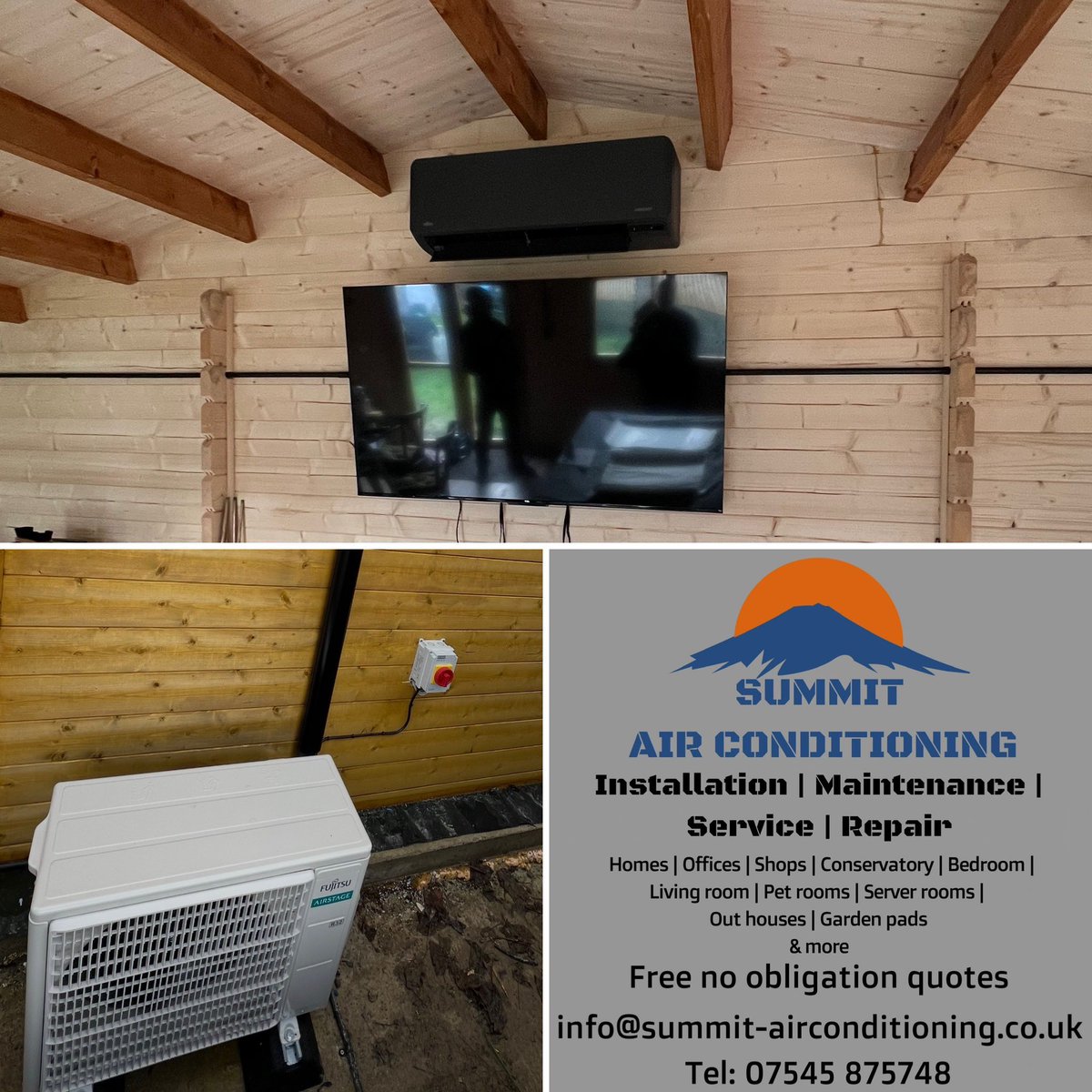 Air Conditioning Installation in our customers new home garage conversion. Now their gym/office space will be temperature controlled to heat and cool them for all year round comfort. #homeairconditioning #summitairconditioning