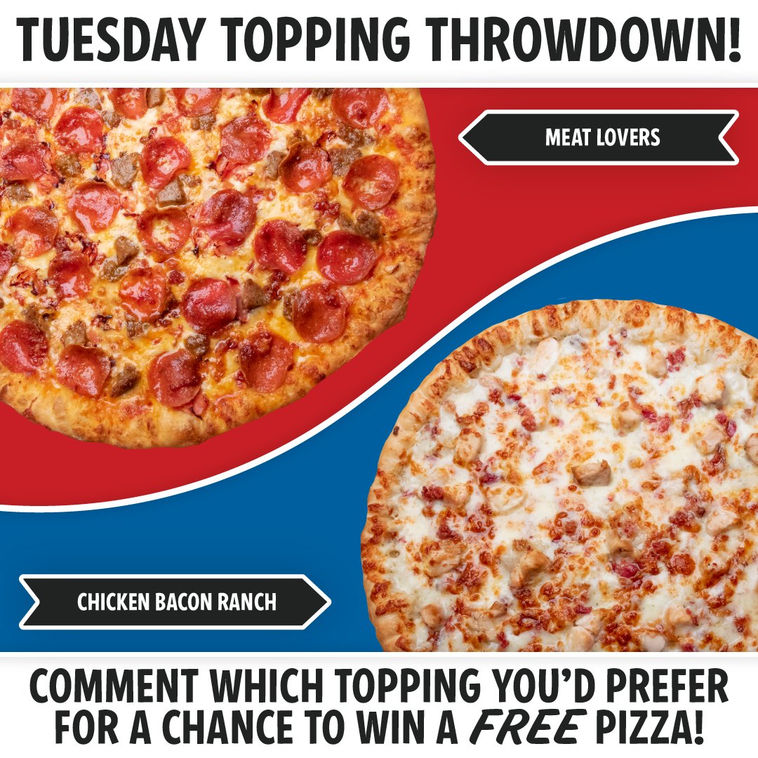 Which meaty, cheesy specialty is your favorite? Let us know in the comments and you could receive a free large pizza!