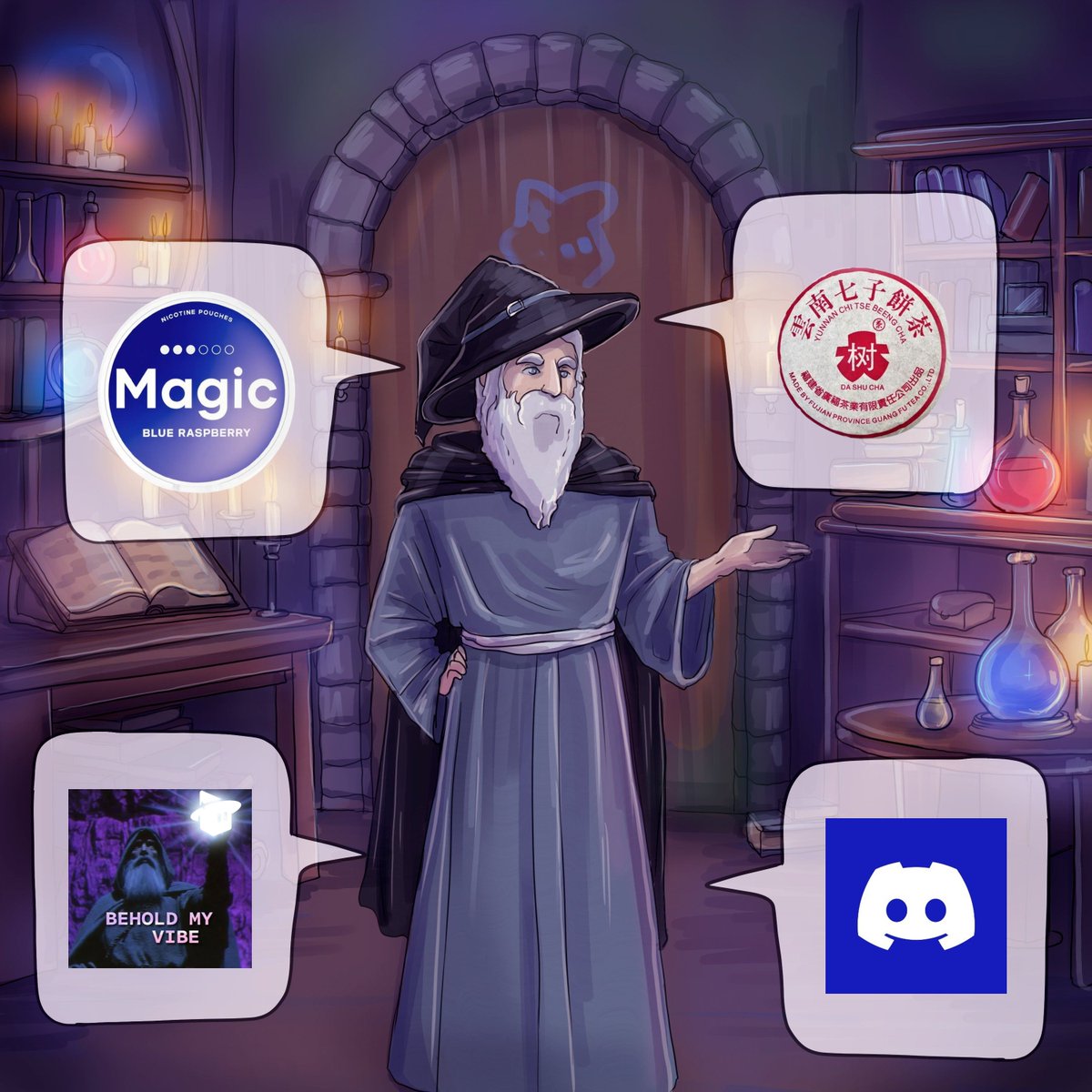 gMagic fam !

I took part in a cool challenge from <a href="/0xCryptoViktor_/">Crypto Viktor</a> , thanks!

My magical items look like this:

✦ Magic pads, thanks to them you can feel the magic

✦ Puer tea penetrates your body and creates such a charge of magic

✦ A magician who doesn't know about Magic