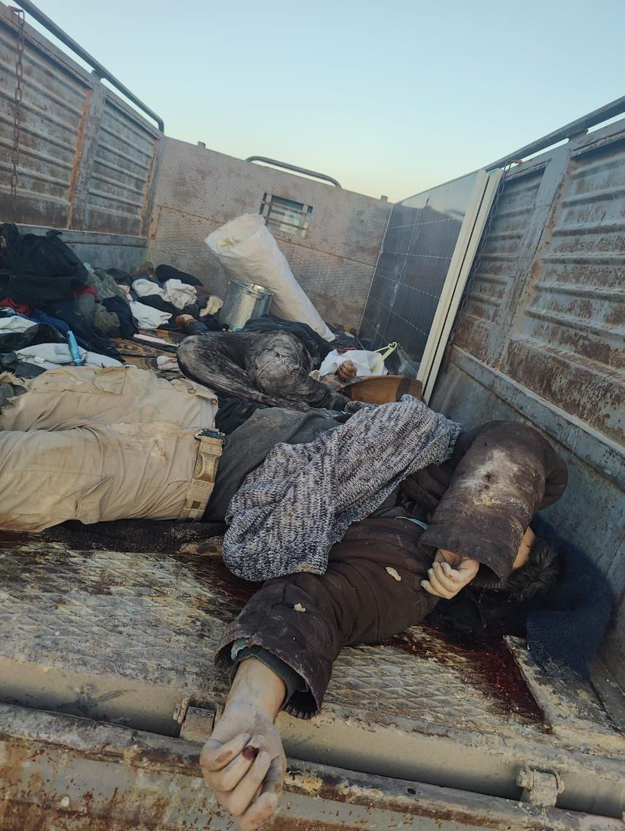 mintelworld's tweet photo. SENSITIVE FOOTAGE | Family attempting to evacuate the area in Hasakah was killed by the YPG. https://t.co/YeQuBrV0w5