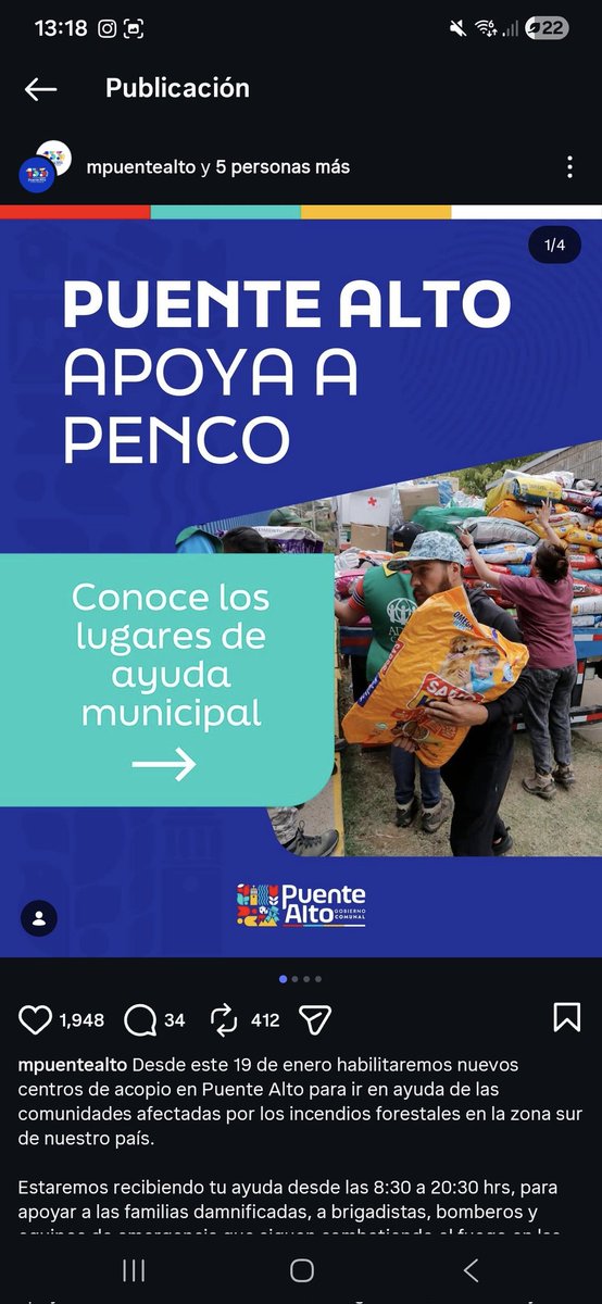ArriaYasn's tweet photo. Gente de Puente alto. Les dejo los centros de acopio de la municipalidad. 
Los que puedan ir y ayudar se agradece, si no pueden difundir la información también es importante! 

#puentealto #IncendiosForestales https://t.co/qqQ7xGEkbn