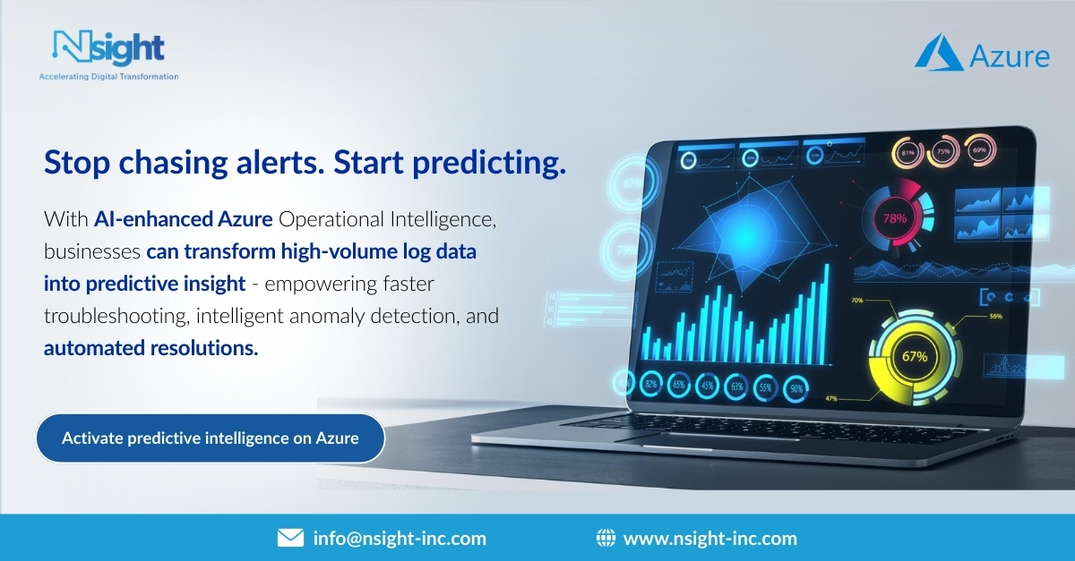 nsightinc's tweet photo. Most monitoring tools show what happened.

AI explains why it happened, what’s next, and how to act.
Move from reactive alerts to predictive, decision-ready Azure insights.

https://t.co/Ym2ArJvZRE

#Azure #AI #CloudOps #PredictiveOps https://t.co/alUnUwtm3u