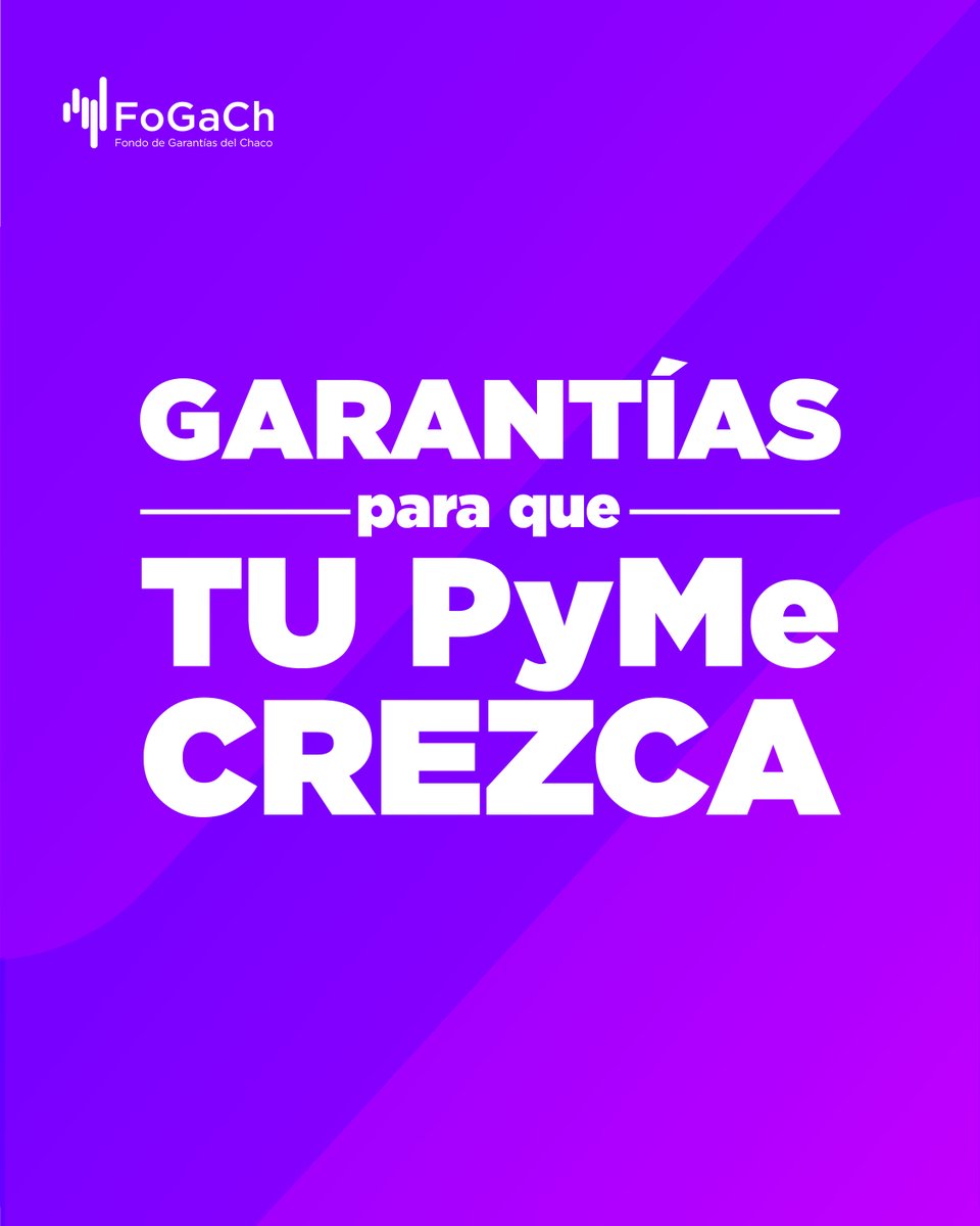 Toda PyME nace de una idea 💡
Crecer requiere decisión 🚀… y financiamiento 💰
En FoGaCh te ayudamos a convertir proyectos en realidad ✨,
facilitando el acceso al crédito que necesitás 🤝📈