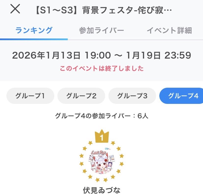 デビュしてから初めての！1位！金メダル！
本当にありがとうございました！！！！！
しかもめちゃ似合いそうな和背景😭😭😭
嬉しすぎてまだみてニヤニヤしてるよ！！

実装楽しみにしててください😊😊