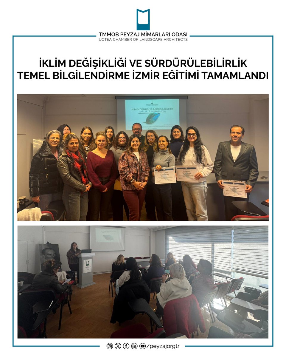 EĞİTİM | İKLİM DEĞİŞİKLİĞİ VE SÜRDÜRÜLEBİLİRLİK TEMEL BİLGİLENDİRME İZMİR EĞİTİMİ TAMAMLANDI

TMMOB Peyzaj Mimarları Odası
16. Dönem Yönetim Kurulu

peyzajmimoda.org.tr/icerik/2026011…