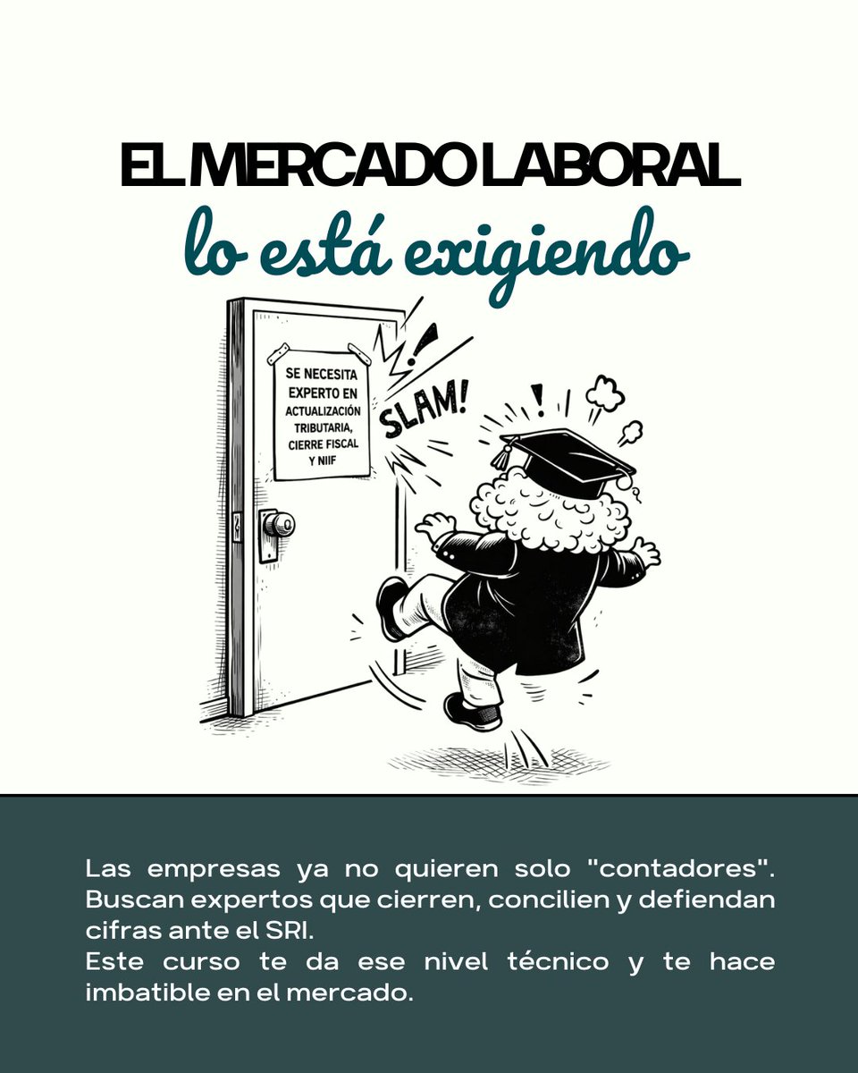 FormAndinaEc's tweet image. 📊 El 2026 no perdona errores tributarios.
El SRI es más tecnológico y el cierre fiscal ya no es un trámite: es estrategia.
El mercado busca profesionales que dominen NIIF y decidan con criterio técnico.

#NIIF #Tributación #ActualizaciónProfesional #FormAndina
