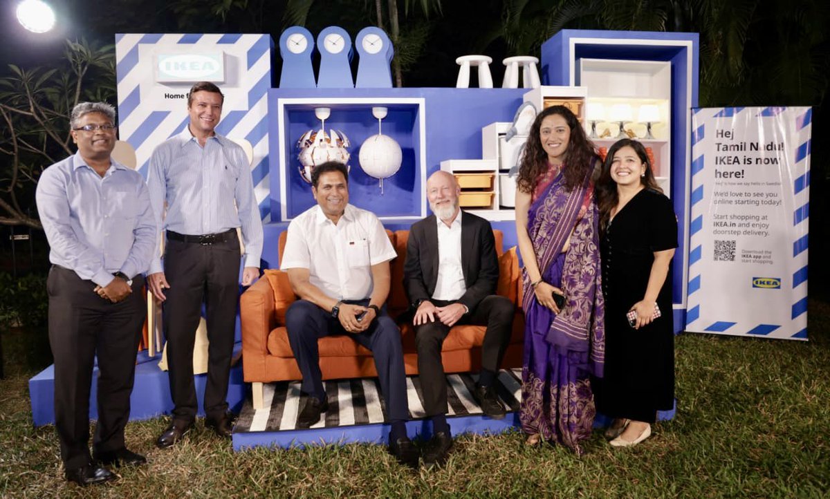 TRBRajaa's tweet photo. FINALLY ! Welcome to Tamil Nadu, #IKEA !

It was a pleasure to be a part of the much-awaited IKEA’s e-commerce launch in #TamilNadu in the presence of the Honorary Consul General for Sweden my good friend Thiru. Arun Vasu, IKEA India CEO Patrik Antoni and his amazing Team including Mallika and others. This online sales launch is in effect a precursor to the retail store which will be launched soon. 

I also told the good people of IKEA that their search for the ultimate quality in manufacturing of their products will only end if they bring their complete supply chain to the best possible ecosystem for manufacturing. 

Which ofcourse is available only in the great state of Tamil Nadu : )

Am sure the best home-retail brand in the world will also choose the best industrial state in India to localise more of their supply chain.Huge value to be unlocked with this for IKEA and our MSMEs.

IKEA’s relationship with Tamil Nadu runs deep. For over four decades, the company has sourced textiles and other products from the State, making Tamil Nadu its oldest supplier base in India. 

Local suppliers already operate at global manufacturing, social and environmental standards. Thousands of jobs are already supported through this ecosystem, and more employment is expected as IKEA expands its footprint across India.

Just like IKEA has the consistent scalable no nonsense meatball recipe which keeps their customers flowing and engaged, we in #TamilNadu have the #DravidianModel of Inclusive Distributed Growth to keep Investors engaged and Jobs flowing ✨

Under the leadership of Honourable @CMOTamilNadu Thiru. @MKStalin avargal global brands grow rapidly in TN, thanks to trustworthy professional governance - and IKEA too will experience more of this now ! 

#InvestInTN #BullishOnTN #JobsForTN