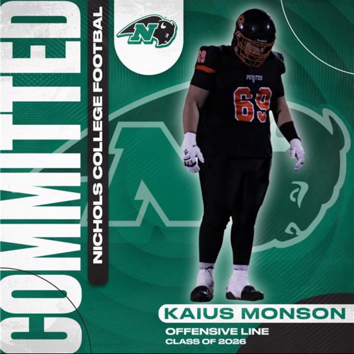 KaiusMonso64050's tweet photo. Proud to announce my commitment to @NicholsBisonFB 
Can’t wait @CoachNeeOL @CoachVBisonHC @FulliloveT3 https://t.co/9yOO8IvnEd