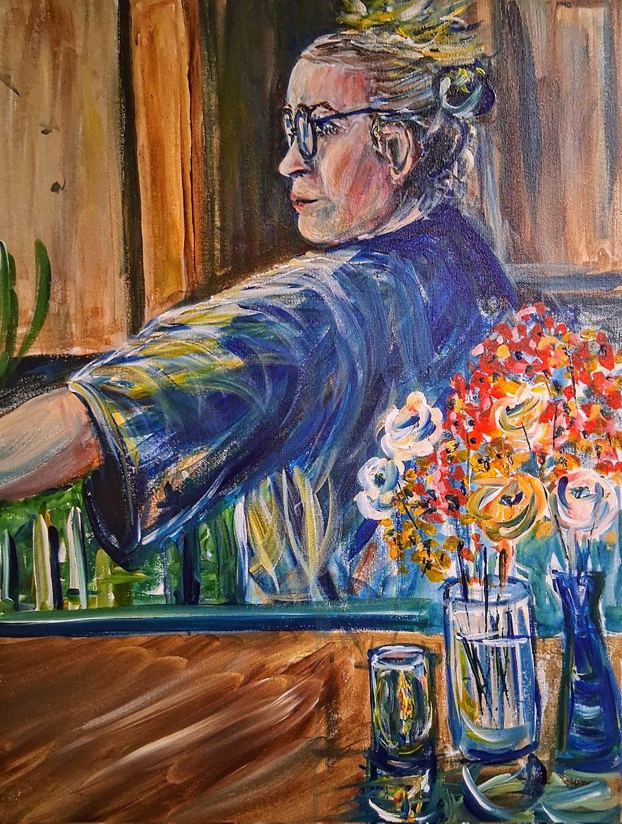 Gonethedistance's tweet photo. "Portrait of my wife Sarah" acrylic on canvas 24"x18" 2026 Tyler Johnson https://t.co/2IFpXAMisj
