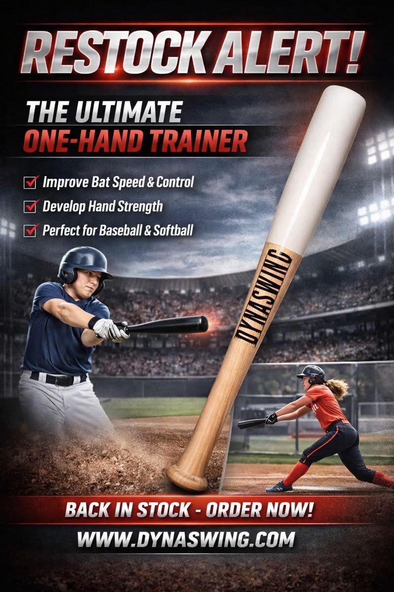 ⚾️ RESTOCK ALERT ⚾️

The Dynaswing One-Hand Trainer is back in stock.

Built to improve bat speed, barrel control, and hand strength.

👉 Order here: dynaswing.com