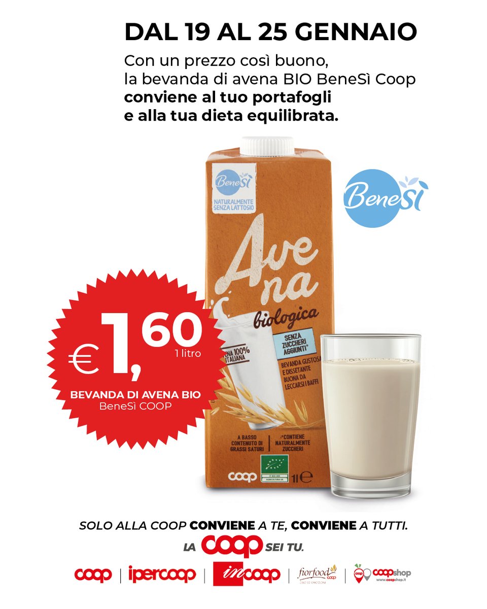 Hai mai provato la bevanda di avena? 🌱

La bevanda di avena BIO BeneSì Coop è gustosa, dissetante, senza lattosio e questa settimana è anche in offerta in tutti i punti vendita!

📍 novacoop.it/punti-vendita