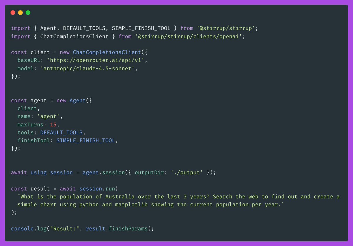 TypeScript usage snippet