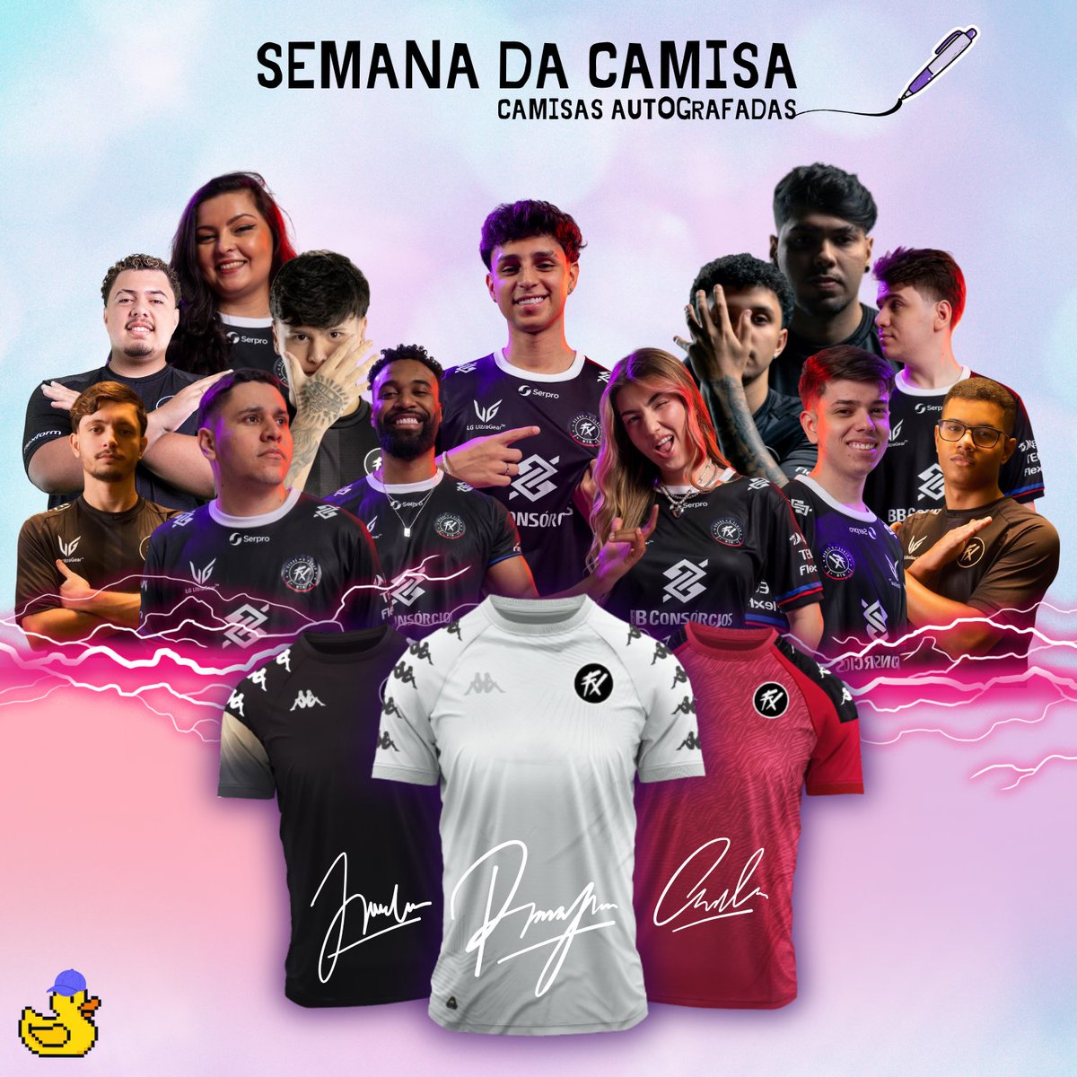 eaidoky's tweet photo. SEMANA DA CAMISA

Vou sortear 5 Camisas do @fluxogg com alguns autógrafos durante a semana, uma a cada dia.

O sorteio será na minha LIVE todos os dias 20:30!! Vale lembrar que teremos metas (Inscritos), então quem não for inscrito no canal: é EAIDOKY no YOUTUBE. Tmj e até. https://t.co/pdNGjwKTbs