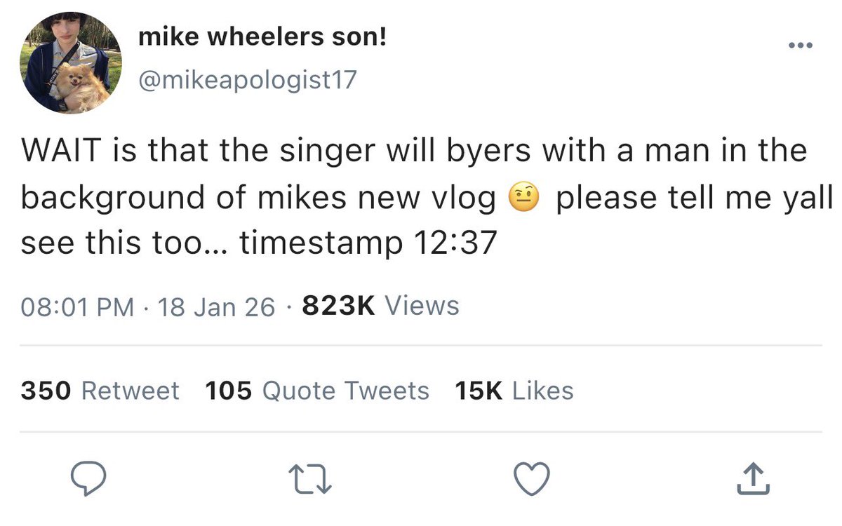bylerinsanity's tweet photo. ᯓ★ˎˊ˗ scandal 

a byler smau where famous youtuber mike wheeler posts a vlog with famous singer will byers in the background with a mystery date. the internet goes crazy and mike finds himself intrigued with the mysterious will byers https://t.co/d2jbMEpGy3
