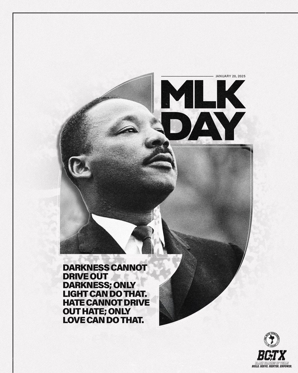BlackCoachesTX's tweet photo. ✊🏾 Celebrate the life and success of MLK! ✊🏾

#BCTX🫱🏾‍🫲🏿 | #BuildServeMentorEmpower https://t.co/8PzBHcuil3