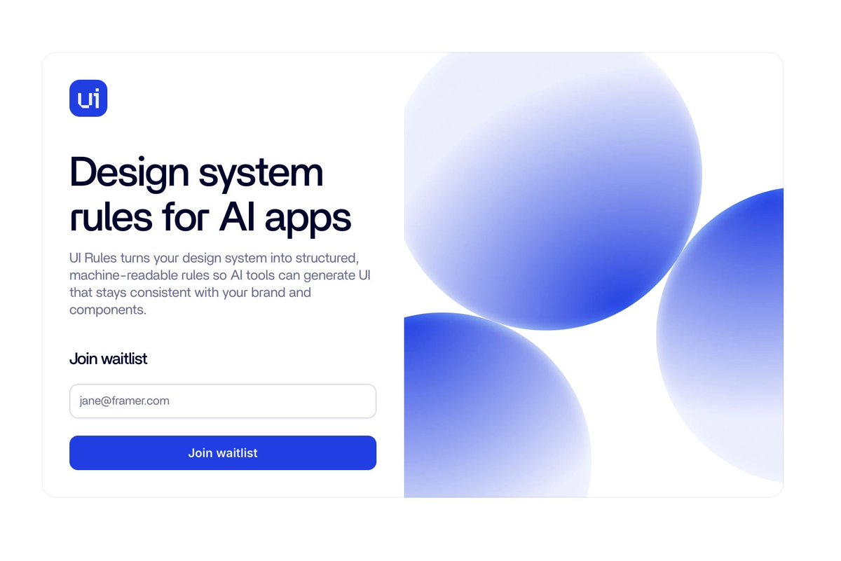 How many times can you tell an AI:
make the design cleaner,
make this button destructive,
fix the text hierarchy,
why is this shadow so big - make it smaller ???

That’s the problems <a href="/UIRules/">UI Rules</a> solves. It gives your project real, proven design best practices so AI can produce