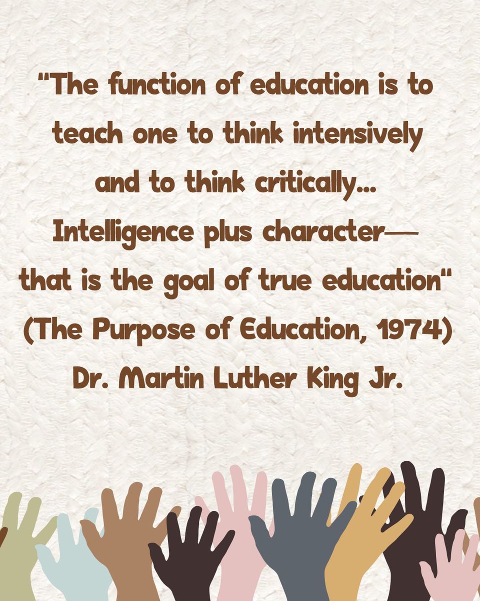 teachercreated's tweet image. 📚 Written for The Maroon Tiger, Morehouse College’s student newspaper, Dr. Martin Luther King Jr.’s words remind us that education is powerful when it shapes both thinking and character. This is the heart of teaching. 🖤 ✏️

#MLKDay #EducationIsPower