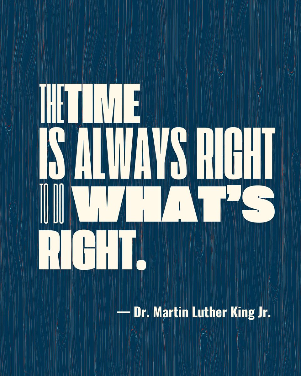 AlvedaCKing's tweet photo. No better way to celebrate and honor my uncle’s legacy than with one of my favorites of his quotes. After all, this truth stands timelessly: the time is ALWAYS right to do what’s right.

So, wherever you are today, don’t choose what’s easiest. Choose what’s right. We are one blood, my friends! Praise God for this new year.