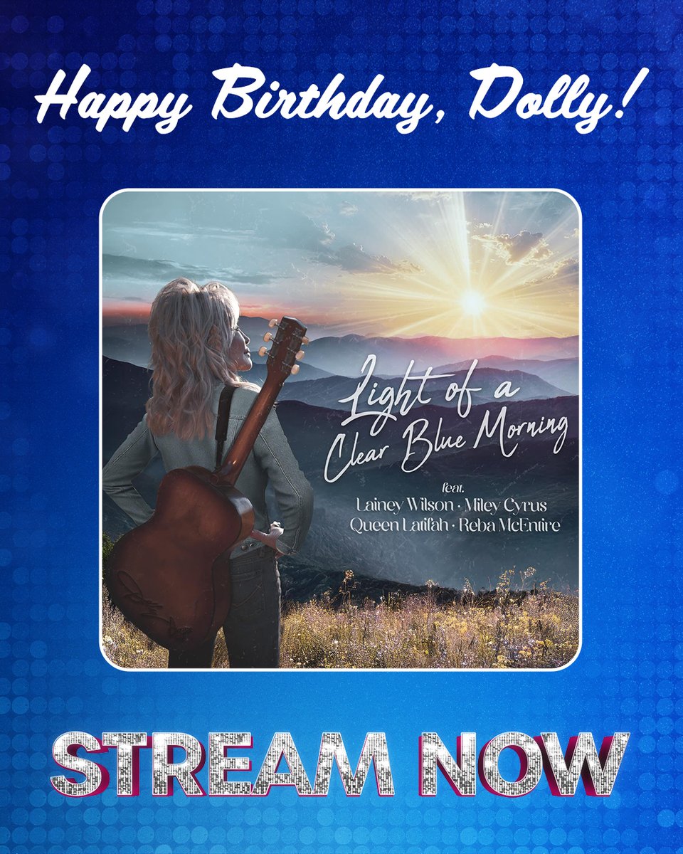 dolly_musical's tweet image. A birthday. A legend. A brand-new recording. 💫
“Light of a Clear Blue Morning,” Dolly’s birthday gift to fans, is streaming now. Happy Birthday, Dolly! Stay up to date on the latest news from Dolly: A True Original Musical here: dollymusical.com