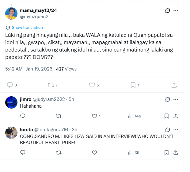 oh this turd blocked me pala. okay let me answer you here, DOM really?? you are stating something na hindi nangyari when IN REALITY your guy is dating almost half his age and is a minor. Ang tanga lang talaga.