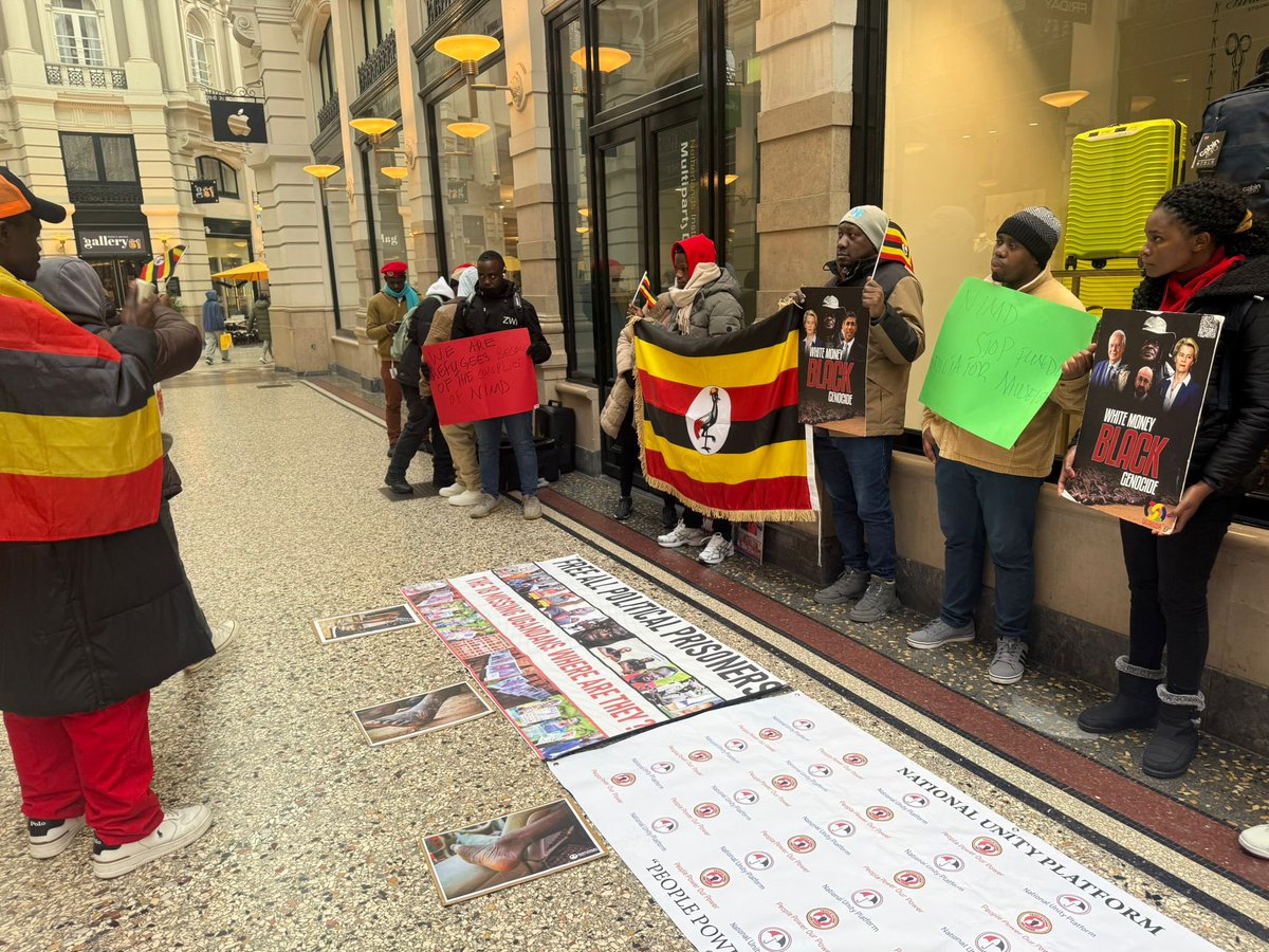 NUPnlBg's tweet photo. In continuation of our protests, today we took our message to The Hague, demonstrating outside the Netherlands Institute for Multiparty Democracy offices @WeAreNIMD to demand accountability for their role in the rigging of Uganda’s presidential elections. It is both disturbing and unacceptable that an institution mandated to promote democratic values, constitutionalism, and inclusive politics would be complicit—by action or silence—in processes that subvert the will of the Ugandan people.

We categorically condemn this hypocrisy. Democracy cannot be preached abroad and betrayed in practice at home. Ugandans deserve transparency, integrity, and genuine support for free and fair elections—not institutions that legitimize electoral theft under the guise of democracy assistance.

We will continue to speak, to protest, and to expose until accountability is upheld and the people’s voice is respected.

#AccountabilityNow
#NIMDMustExplain
#UgandaDecides
#StopElectionFraud
#DefendDemocracy
#PeoplePower