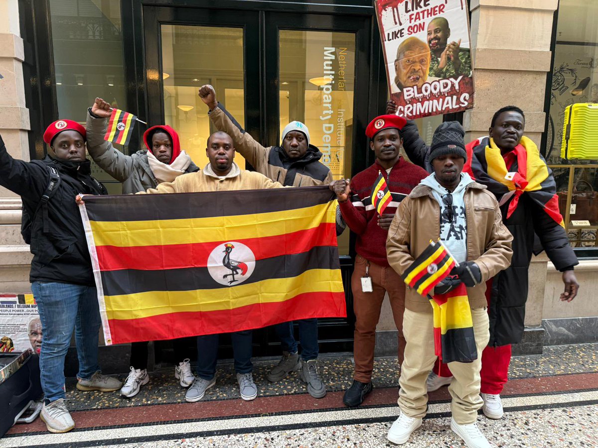 NUPnlBg's tweet photo. In continuation of our protests, today we took our message to The Hague, demonstrating outside the Netherlands Institute for Multiparty Democracy offices @WeAreNIMD to demand accountability for their role in the rigging of Uganda’s presidential elections. It is both disturbing and unacceptable that an institution mandated to promote democratic values, constitutionalism, and inclusive politics would be complicit—by action or silence—in processes that subvert the will of the Ugandan people.

We categorically condemn this hypocrisy. Democracy cannot be preached abroad and betrayed in practice at home. Ugandans deserve transparency, integrity, and genuine support for free and fair elections—not institutions that legitimize electoral theft under the guise of democracy assistance.

We will continue to speak, to protest, and to expose until accountability is upheld and the people’s voice is respected.

#AccountabilityNow
#NIMDMustExplain
#UgandaDecides
#StopElectionFraud
#DefendDemocracy
#PeoplePower