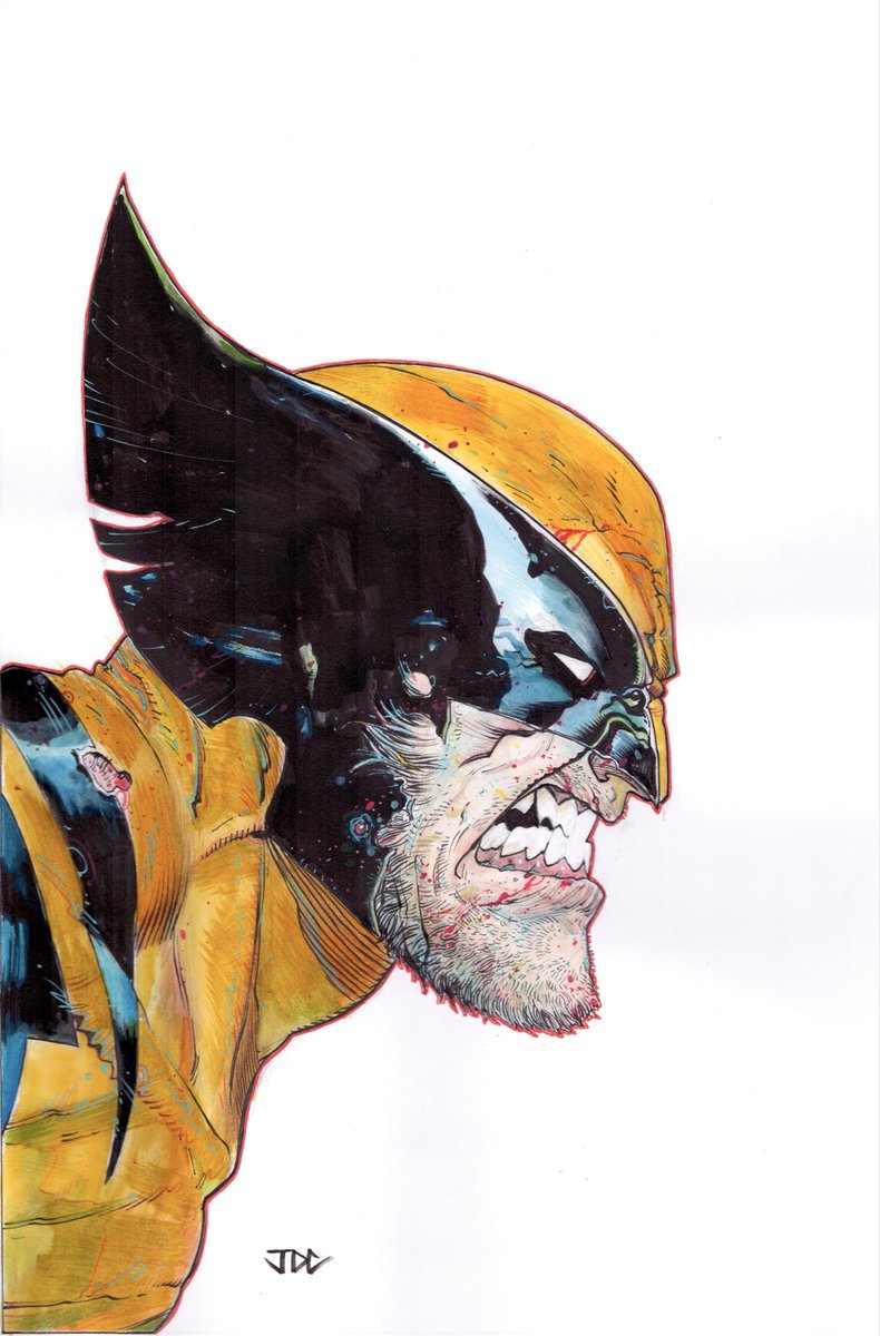 The Wolverine, scanned. 

11x17 
Pencil, ink, watercolor, and paint marker.