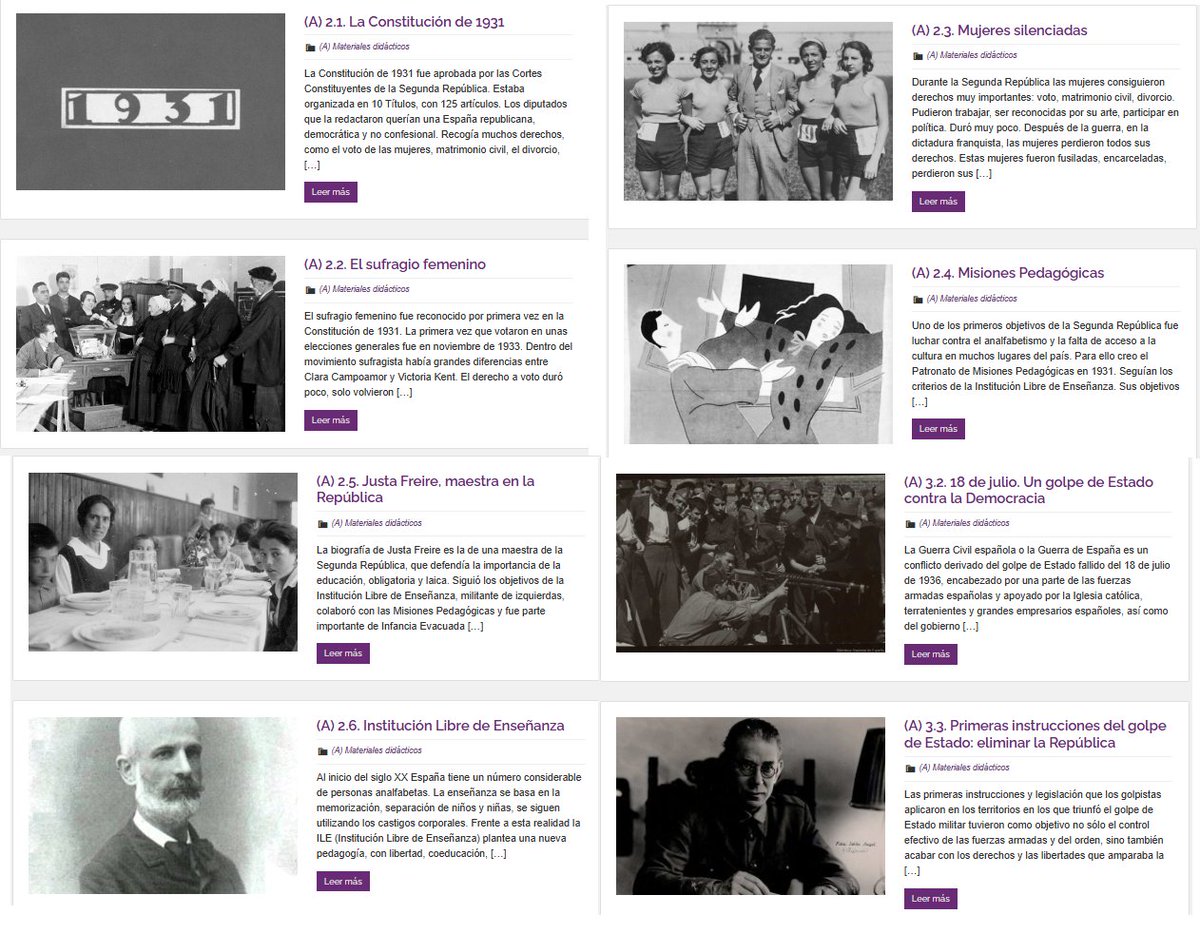 Aulas con Memoria es una web creada por profesoras y profesoras para ayudar en el aula a trabajar historia y memoria. En ella hay materiales didácticos, situaciones de aprendizaje, proyectos interdisciplinares y enlaces para profundizar. aulasconmemoria.com