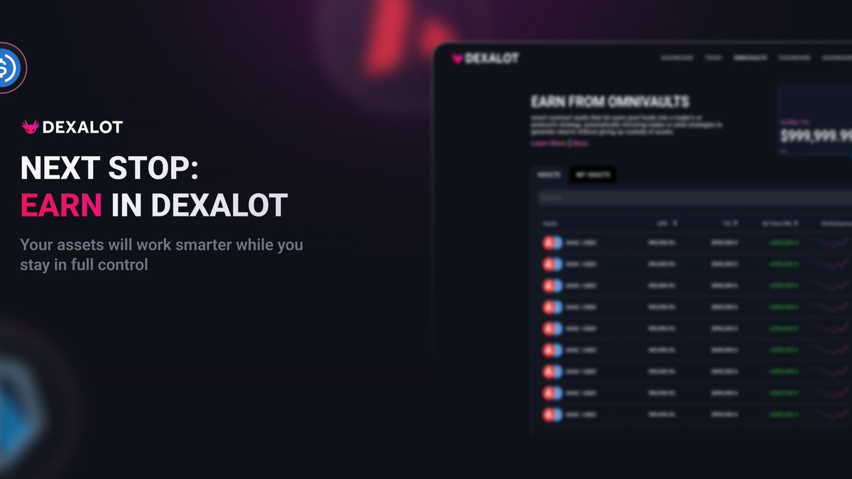 Next stop: Earn with Dexalot 🚀

Something new is taking shape, designed to help your assets work smarter while you stay in full control. We’re building every day to enhance Dexalot and roll out more powerful products to earn, trade, and grow.

👀 Stay close. What’s coming is