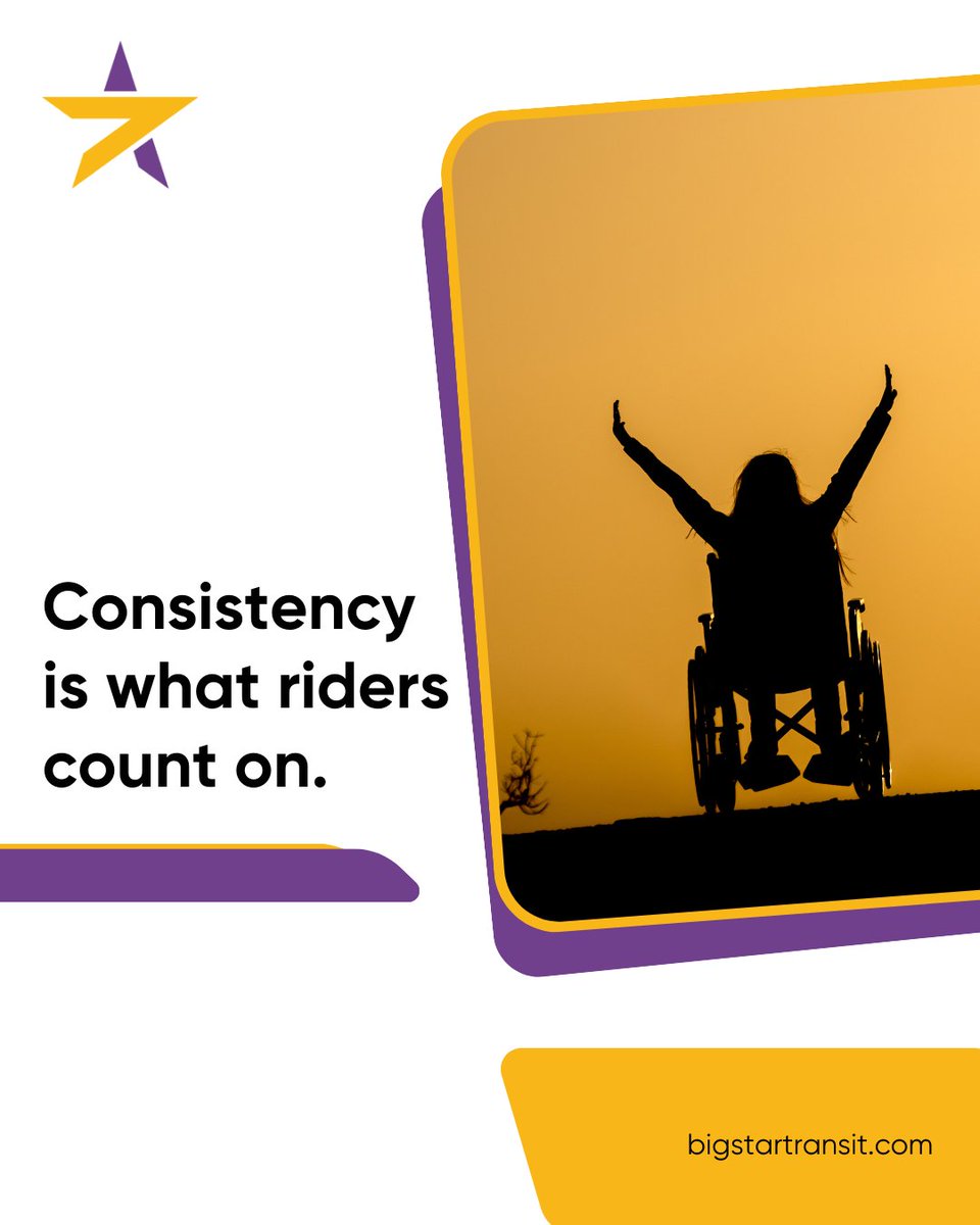 BigStarTransit's tweet photo. Reliability is what riders depend on every day. At Big Star Transit, consistency is built into our operations, training, and expectations.

https://t.co/dj5oZ9i700 

#paratransit #trasportation #paratransitservice #bigstartransit #operator #transport https://t.co/ZmSxu0DMHy