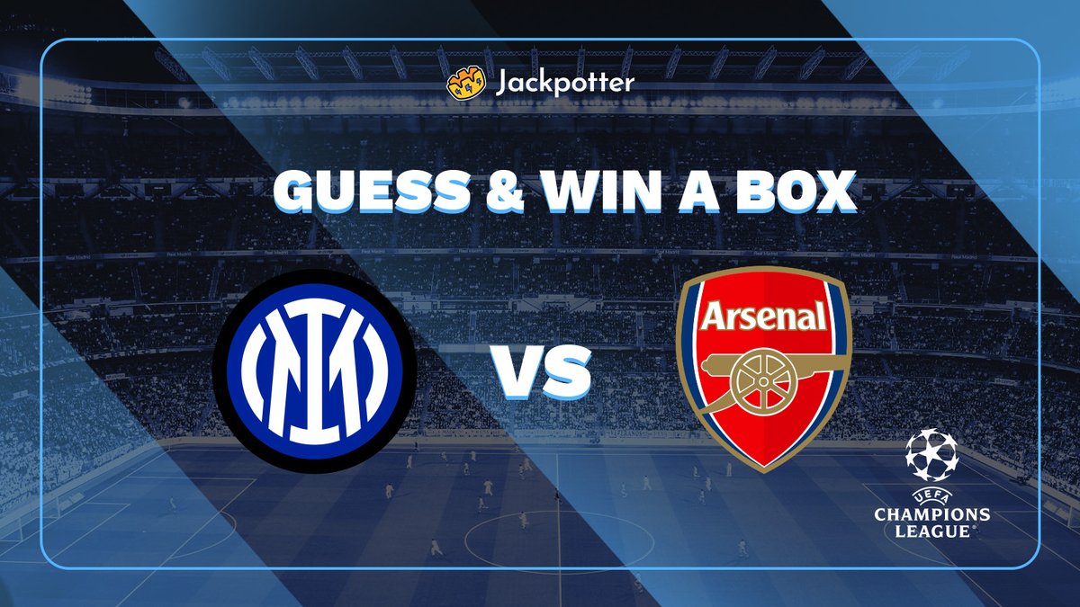⚽ The 2026 Champions League action is heating up! 🔥 Inter 🆚 Arsenal

RT + Tag a friend  + 👇 Drop your winner pick + Jackpotter Username  to enter!

The 10 random users will each receive a Custom Box with Free Bet 🎁
