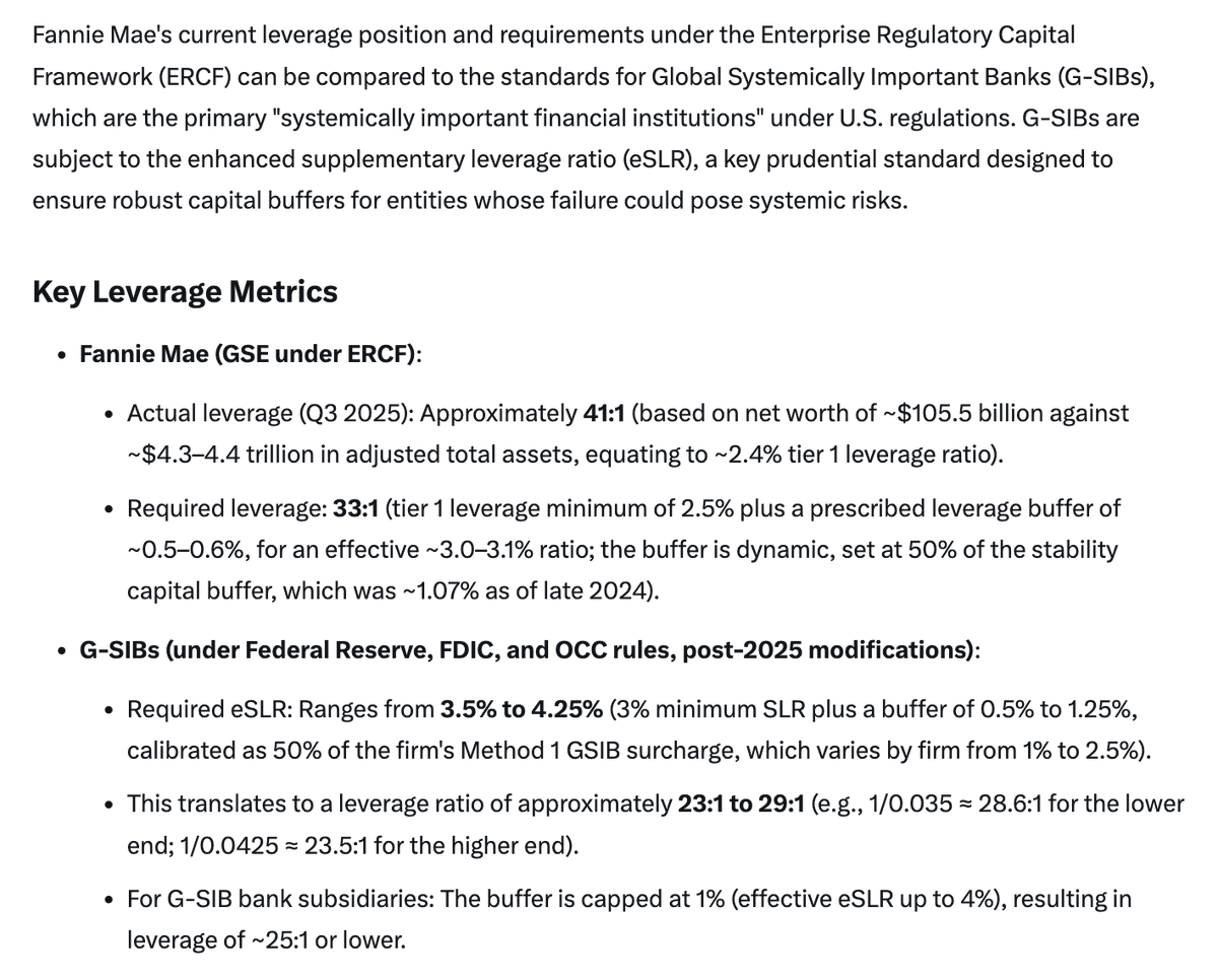 FNMA $FMCC capital levels nearing what the big banks when their business  and business model has less risk. Insuring conforming mortgages is not a  high risk activity.