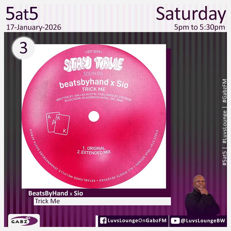 kaone_bw's tweet photo. #5at5 no.3 @beatsbyhand x @iam_sio-Trick Me

#LuvsLounge @Gabz_FM https://t.co/jOo1wDnMaC