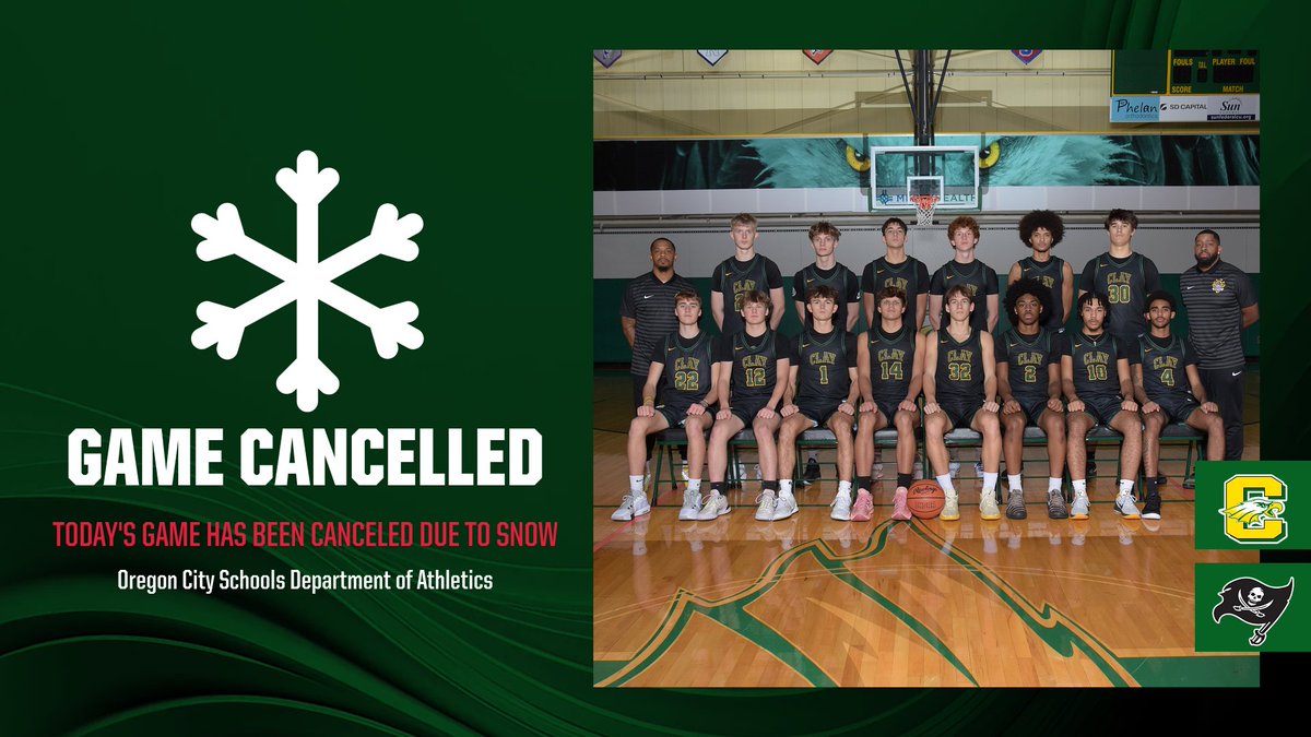 Due to weather conditions, today’s boys basketball game at Rossford vs. Perkins in the MLK Showcase has been CANCELLED. 

📅 Makeup Date: Saturday, February 7, 2026
📍 Location: Clay High School
Time: F: 4:45 / JV: 6:00 / Varsity: 7:15