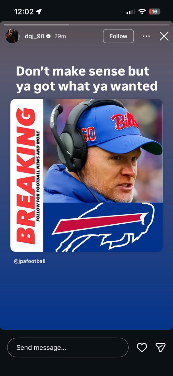 “Doesn’t make sense but ya got what ya wanted.”

-DaQuan Jones on Sean McDermott being fired.

#BillsMafia <a href="/BuffaloPlus/">Buffalo Plus</a>