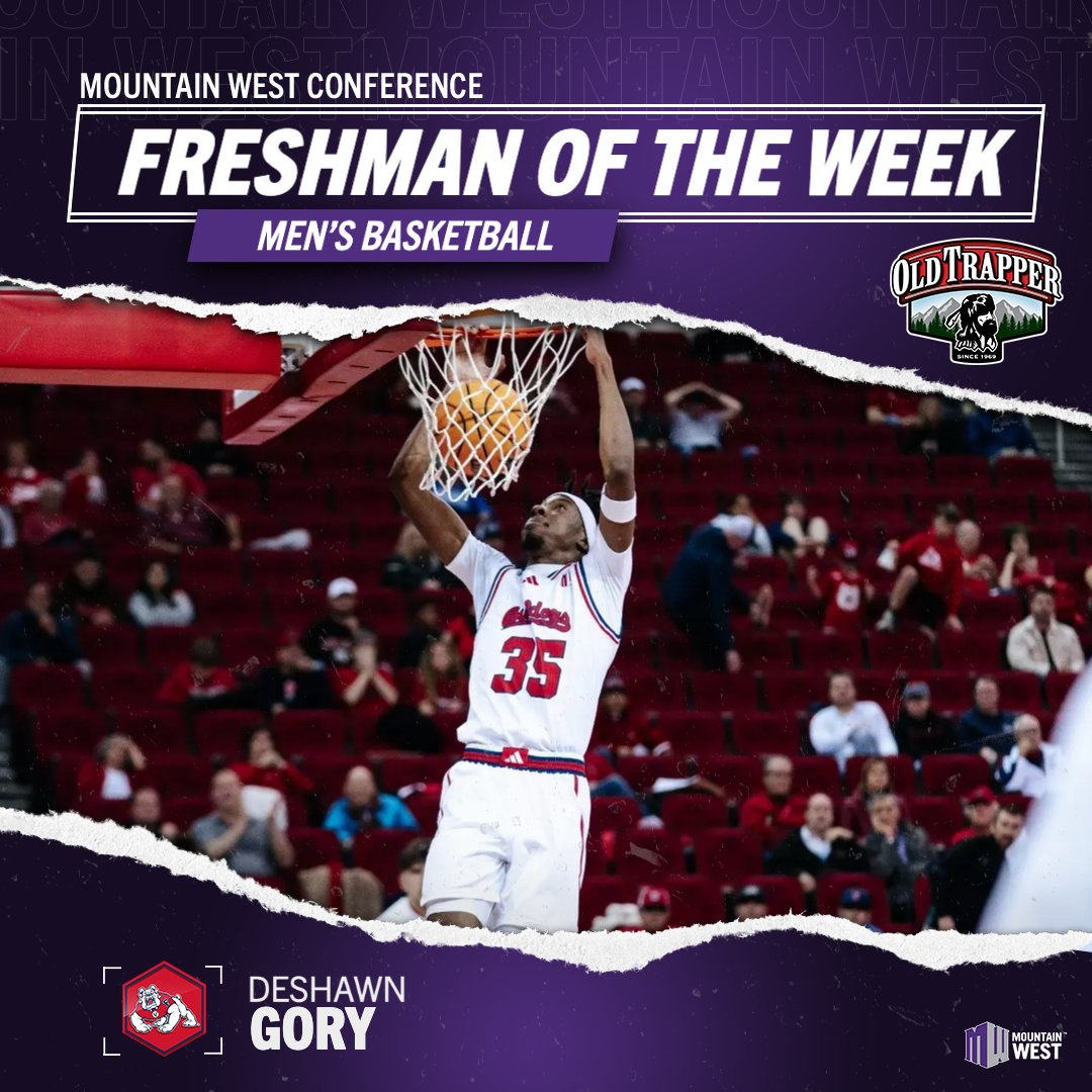 𝙁𝙧𝙚𝙨𝙝𝙢𝙖𝙣 𝙤𝙛 𝙩𝙝𝙚 𝙒𝙚𝙚𝙠 ➡️ 𝘿𝙚𝙎𝙝𝙖𝙬𝙣 𝙂𝙤𝙧𝙮

Gory is the Men’s Basketball Freshman of the Week because he helped Fresno State to a 2-0 week and averaged 13.5 points, eight rebounds and three assists per game, while shooting a team-best 48.1 percent from the