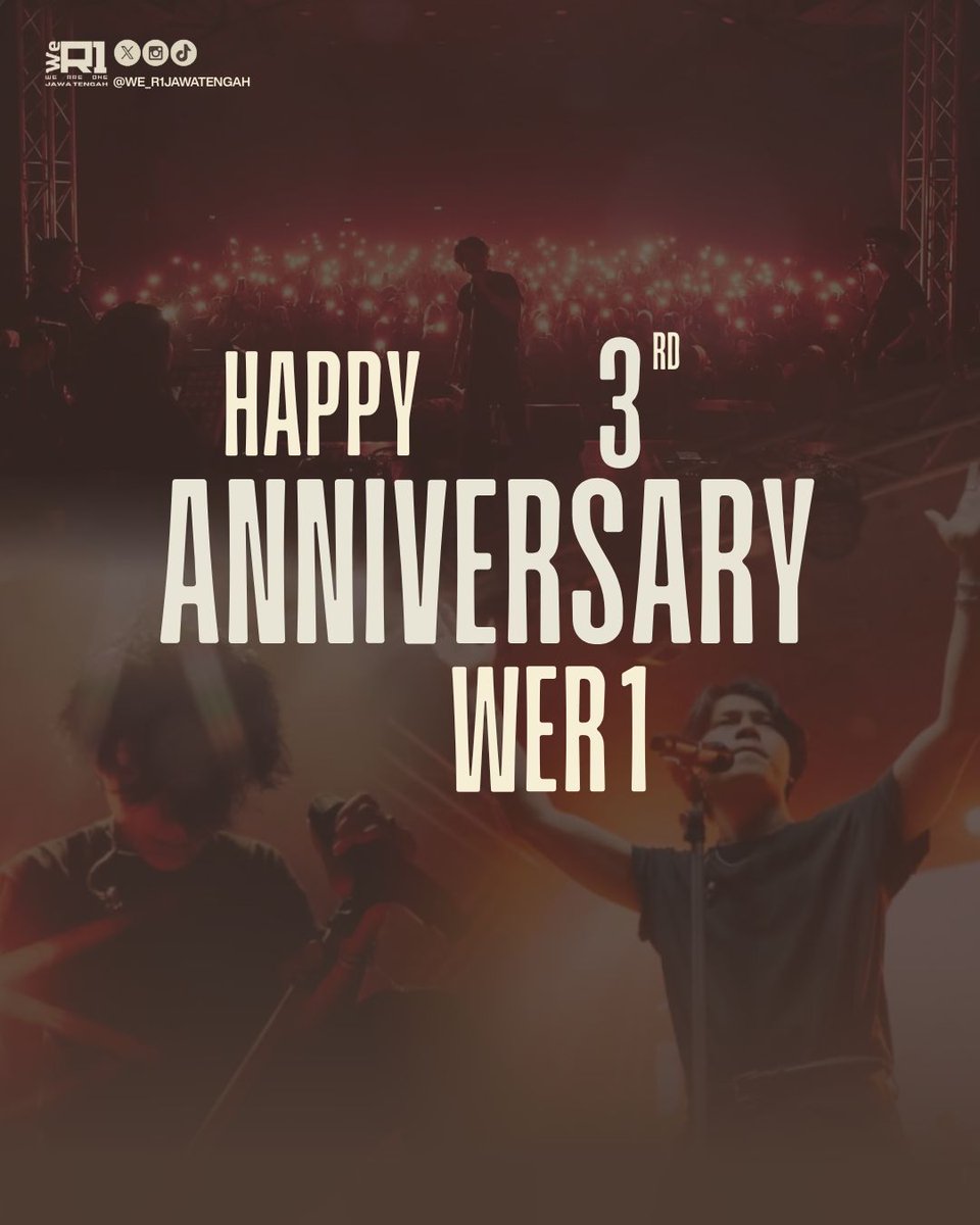 Tiga tahun bukan sekadar angka, perjalanan penuh kebersamaan, dukungan, dan cinta yang tumbuh tanpa jeda.
WeR1 berdiri, bertumbuh, dan melangkah bersama untuk satu nama yang sama—Rony Parulian.
Selamat 3 tahun WeR1. Semoga dikelilingi segala hal baik 🤍

#WeR1Turns3
#RonyParulian