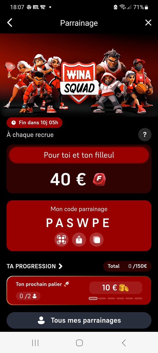 pascal1598's tweet image. Bonsoir qui veux winamax 
40 euros pour vous  dépôt  10 euros
Avec mon code parrainage