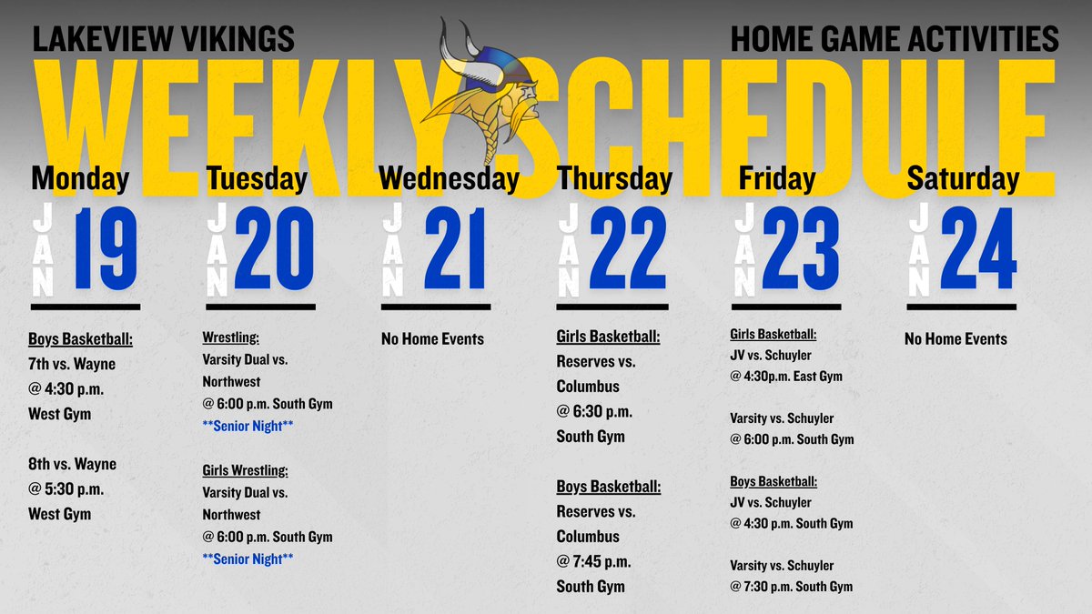💙 Come cheer on our Vikings at home this week! 👏

📆 Check out the full schedule here: bit.ly/lvvikes

#LakeviewVikes
lakeview.esu7.org/dbpp/~board/we…