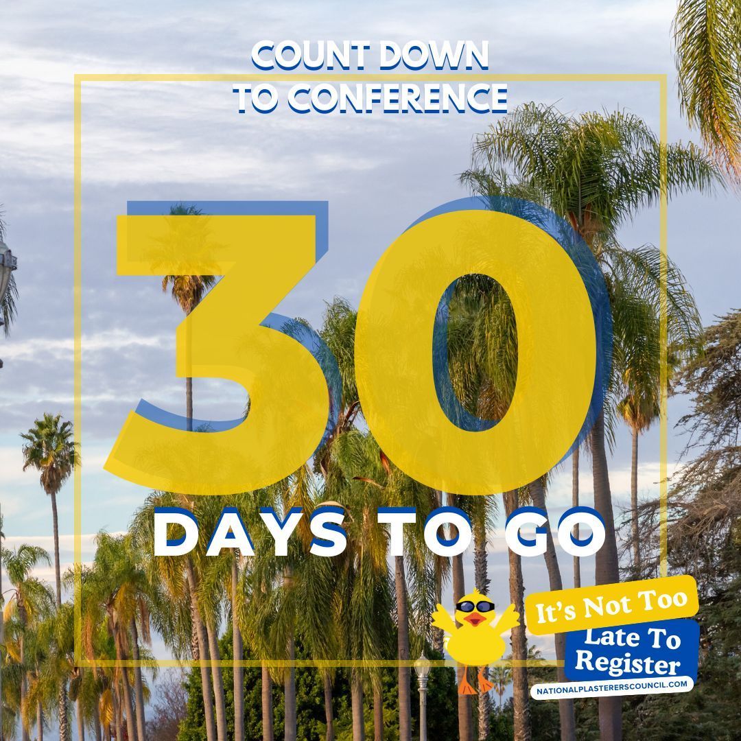 30-Day Countdown!
One month from now we’re taking over Anaheim for the 37th Annual NPC Conference.
If you haven’t registered yet… this is your sign.
nationalplastererscouncil.com/annual-confere… 
Make 2026 the year you step into the room where the real conversations happen.