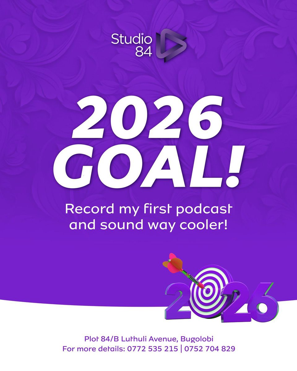 Studio84Ug's tweet image. 🎙️✨ “2026 goal: Record my first podcast and sound way cooler!” 😎
Studio84 is where great voices begin.
#Studio84 #PodcastGoals #ContentCreators #2026Goals #CreateYourVoice