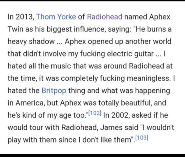 OneFeIISwoop's tweet image. since we are all talking about aphex twin