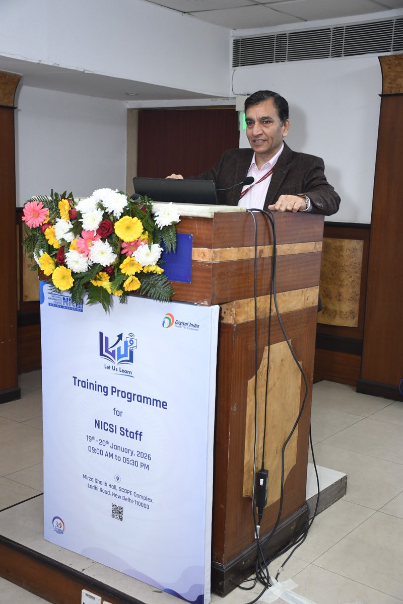 MeitY_NICSI's tweet photo. On 19 January 2026, under the “LetUsLearn” initiative, NICSI organised a training programme for its internal staff. An interactive session on Soft Skills and other related topics was conducted by Shri Alok Tiwari, Managing Director, NICSI.
#NICSI #NICSIstafftraining #LetUsLearn https://t.co/47P7yM8FsG