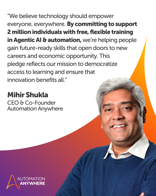 Inspiring to see Automation Anywhere joining other leading technology companies at #WEF26 to help create more inclusive and equitable opportunities in an AI-driven world. bit.ly/3NTv1Hm
