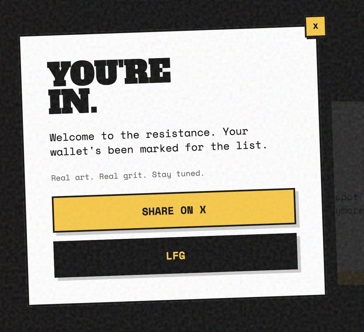 New Week and New Opportunities for Rebel Recruitment.
Head to rebelsbyrichie.art/grid to find your Rebel list.

Connect a wallet (Its safe) and search the streets for new Rebels. 3 attempts every 4 hours.

Here's your chance...the clock is ticking ⏳

Viva la 𝐑𝐞𝐛𝐞𝐥ultion