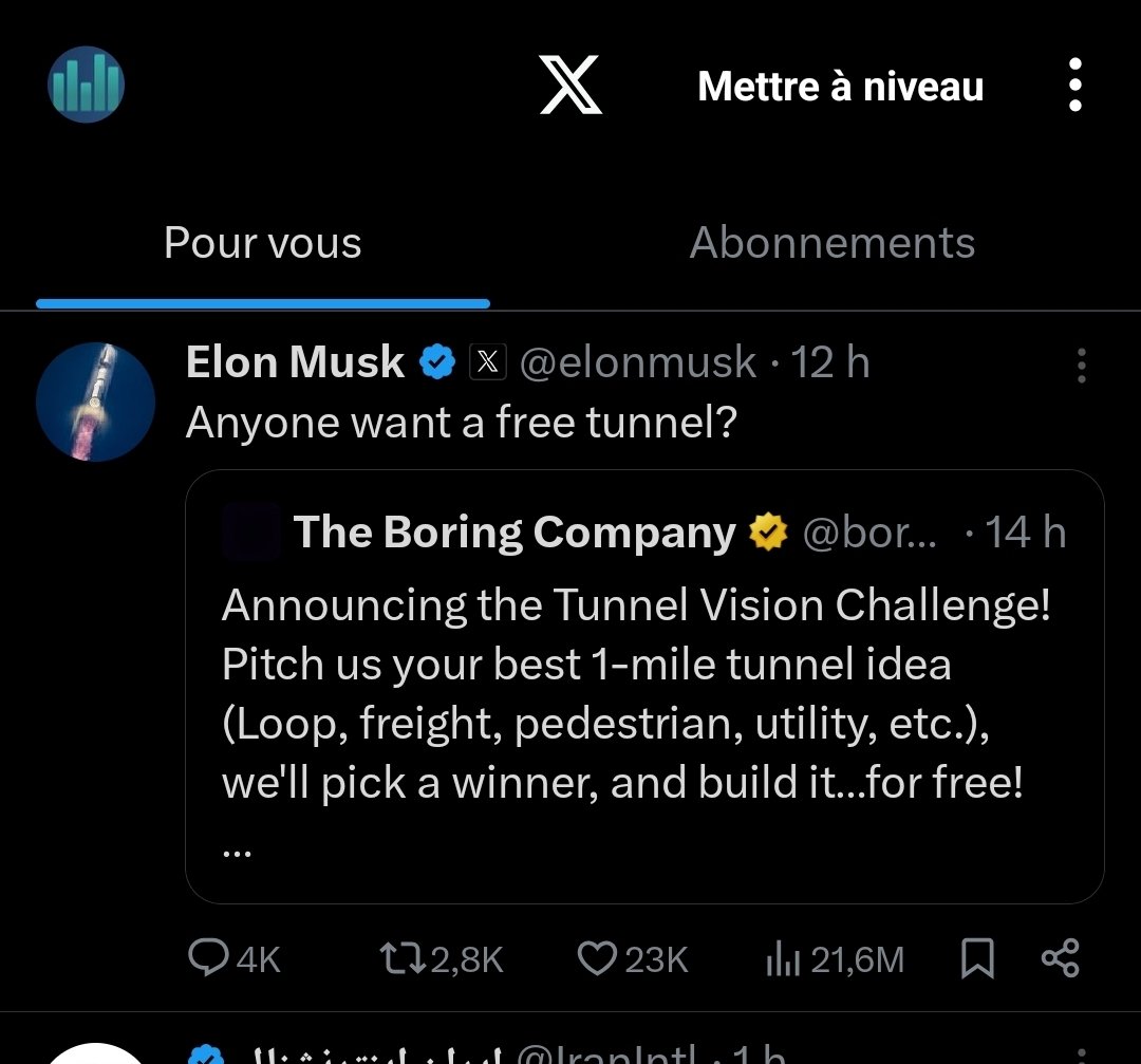 Tu crées un compte X tout neuf... qui c'est que tu vois comme premier neuneu ? ...