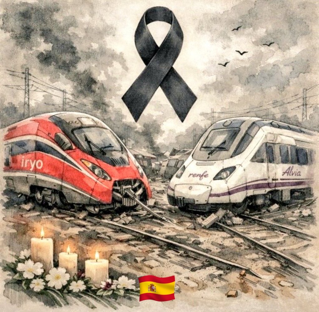 España está de luto 🖤 <a href="/Renfe/">Renfe</a>
<a href="/iryo_eu/">iryo.eu</a> 🙏😢🕯️🌹🕊️
#españa #luto #alvia #renfe #iryo #adamus
