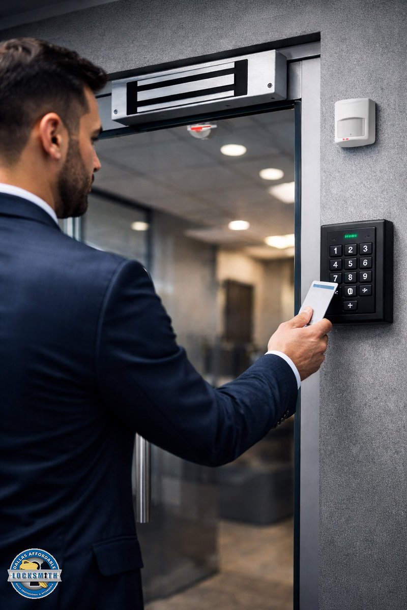 locksmithsdfw's tweet photo. Secure your business with Access Control &amp; Magnetic Locks. Keypad • Card Access • Motion Sensor Exit Professional commercial installation in Dallas–DFW.

👉 (972)-352-7575 #AccessControl #MagneticLock #DallasLocksmith #BusinessSecurity https://t.co/bLvGbvoLmC